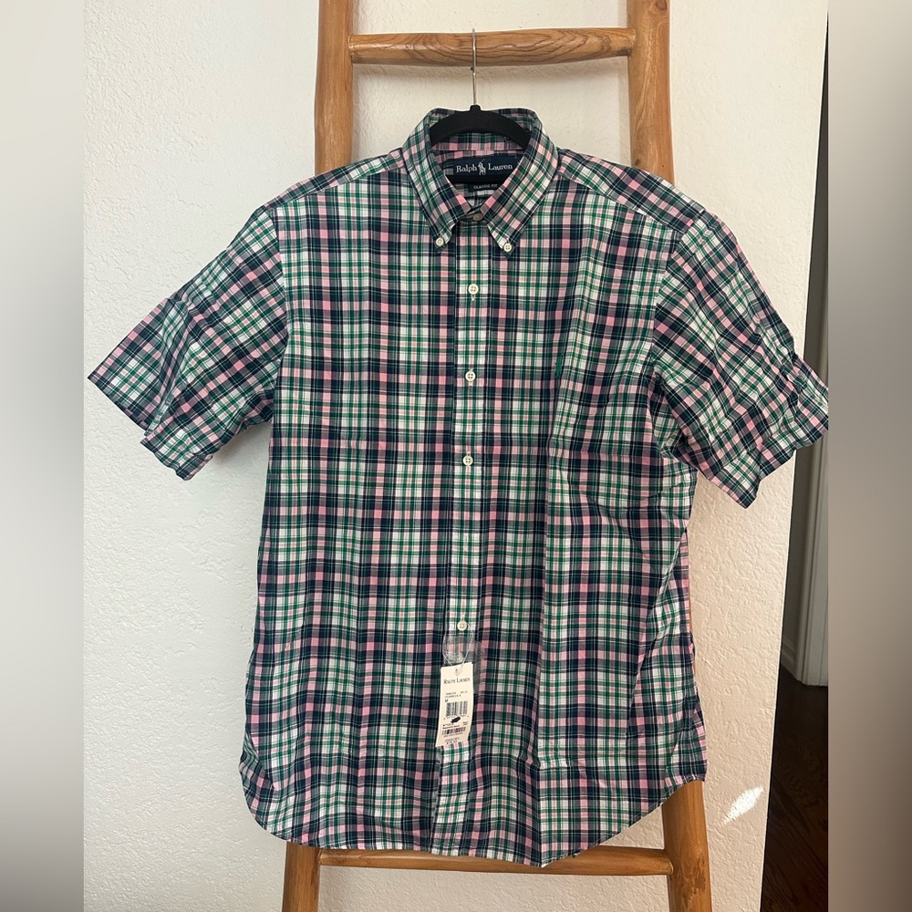Polo logo Ralph Lauren Men's Checkered Shirt - short sleeve